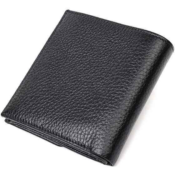 Компактний жіночий гаманець з місткою монетницею на кнопці з натуральної шкіри Tony Bellucci 22010 Чорний Київ