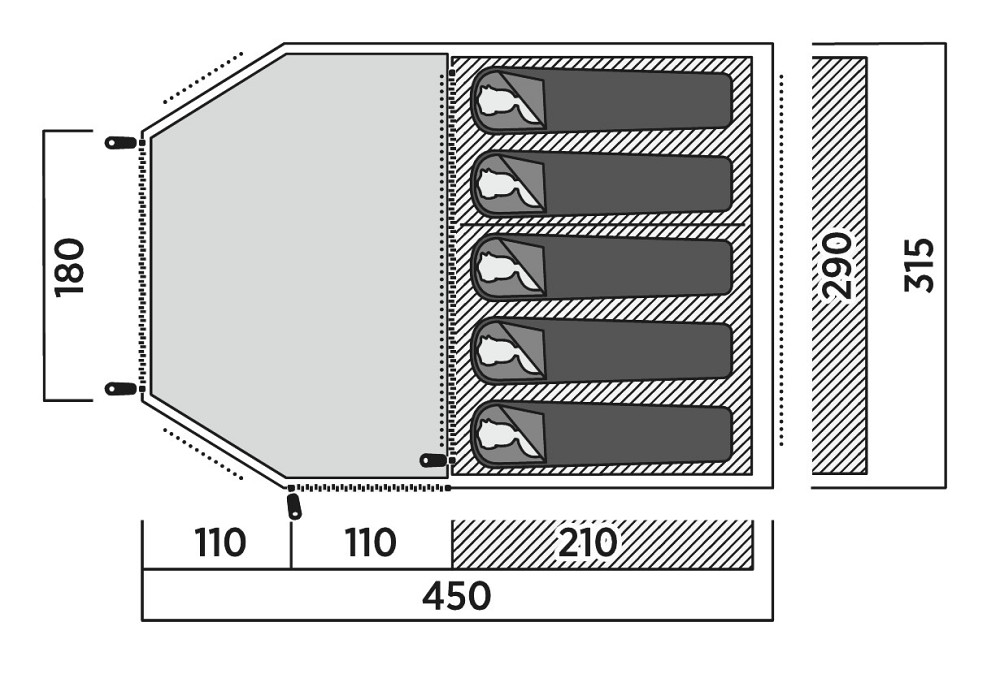 Палатка пятиместная Easy Camp Hidra 5 (120491) Київ - фото 7