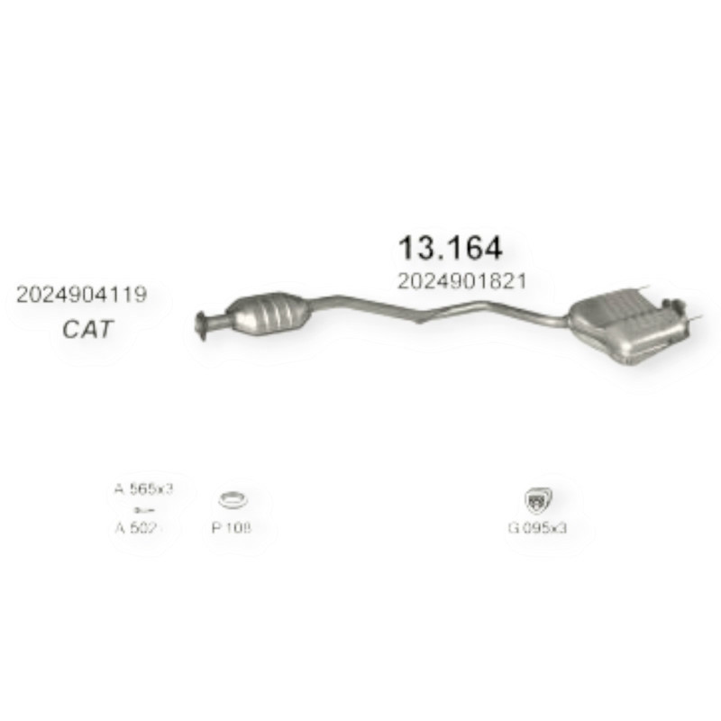 Глушитель автомобиль Мерседес Бенс C180, C200 (W202-T202) 1.8-2.0 Мукачево - изображение 1