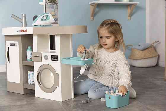 Интерактивная кухня Smoby 2 в 1 Тефаль. Кухня+Прачечная с утюгом и сушкой (311050) Киев