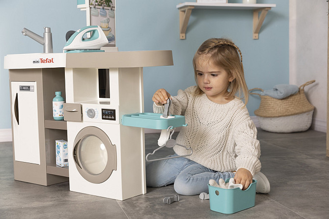 Интерактивная кухня Smoby 2 в 1 Тефаль. Кухня+Прачечная с утюгом и сушкой (311050) Киев - изображение 6