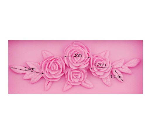Молд силиконовый Розы 114 на 47 мм розовый Киев - изображение 3