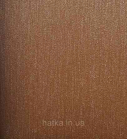 Обои виниловые на флизелиновой основе Rasch Incanto 1.06х10 однотонные тонкая полоска с глянцем терракотовые Киев