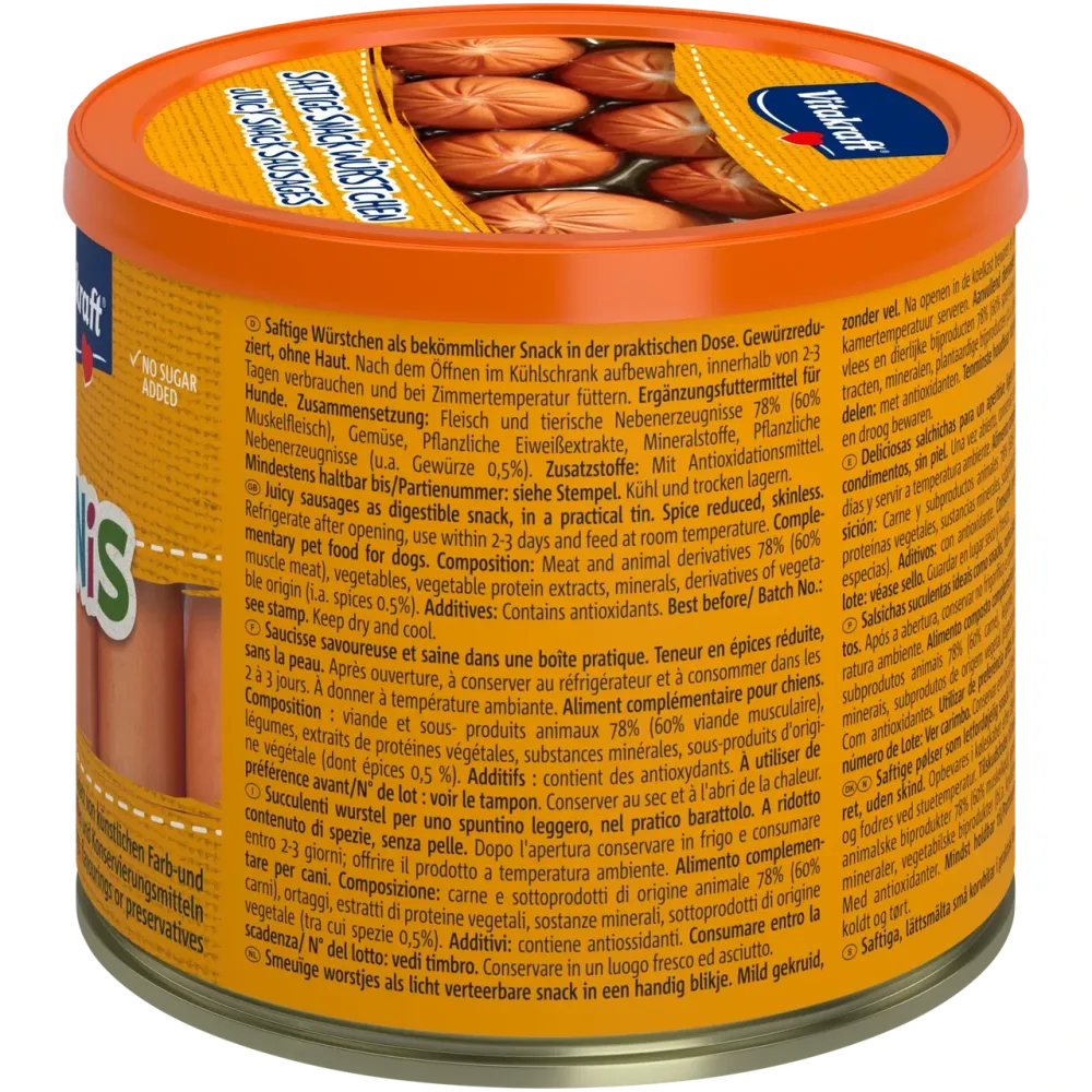 Мини сосиски без оболочки для собак Витакрафт Vitakraft Dog Minis беззерновые лакомства для всех пород собак, 120 г (12 шт) Винница - изображение 3