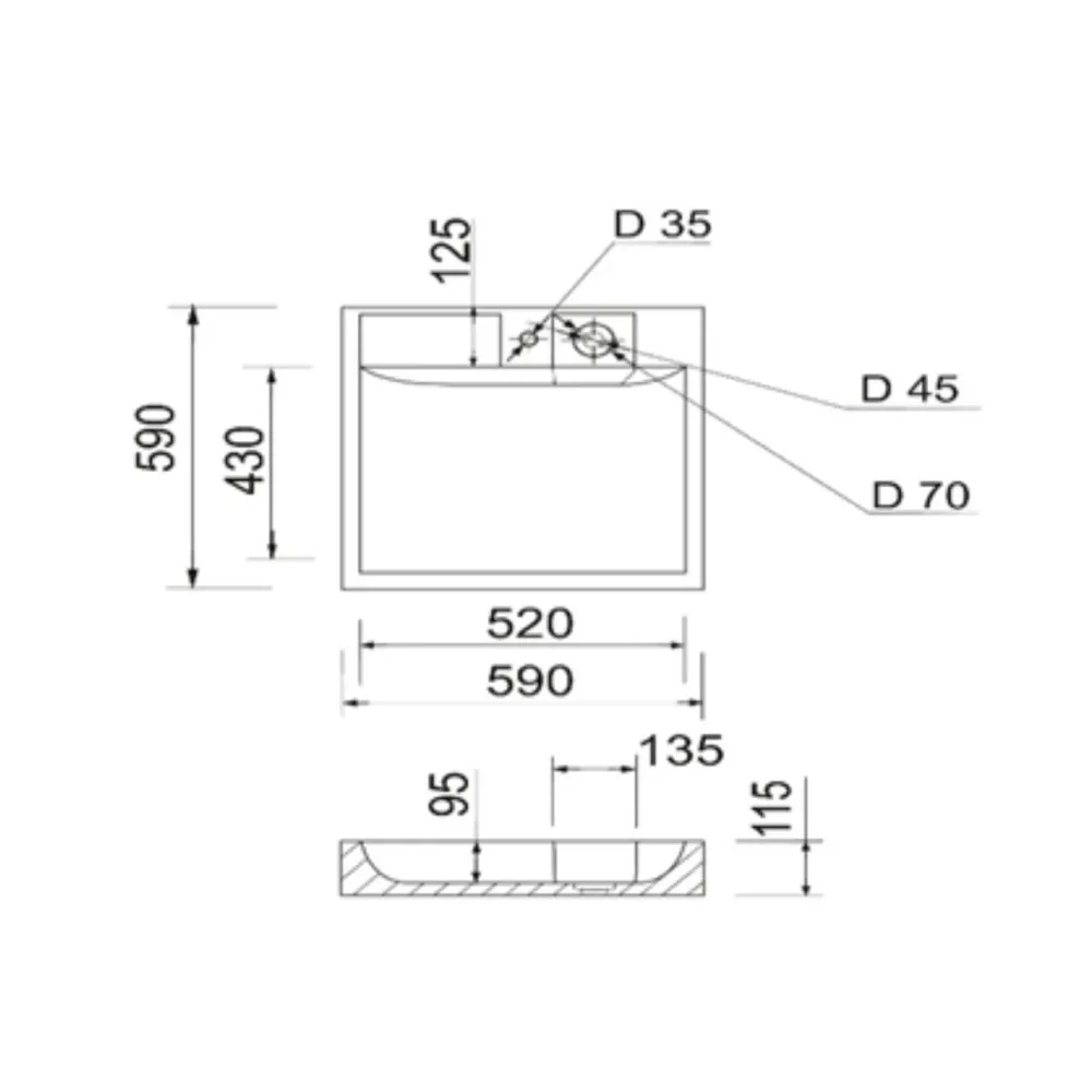 Раковина на стиральную машину Qtap Arvin 595x595x115 мм, White QTARV2365WHI48575 Киев - изображение 7