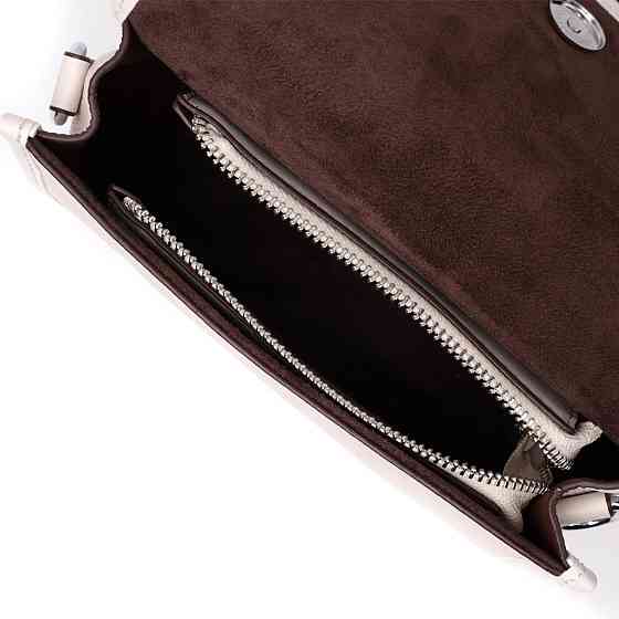 Жіноча шкіряна сумка із напівкруглим клапаном Vintage 22258 Біла Київ