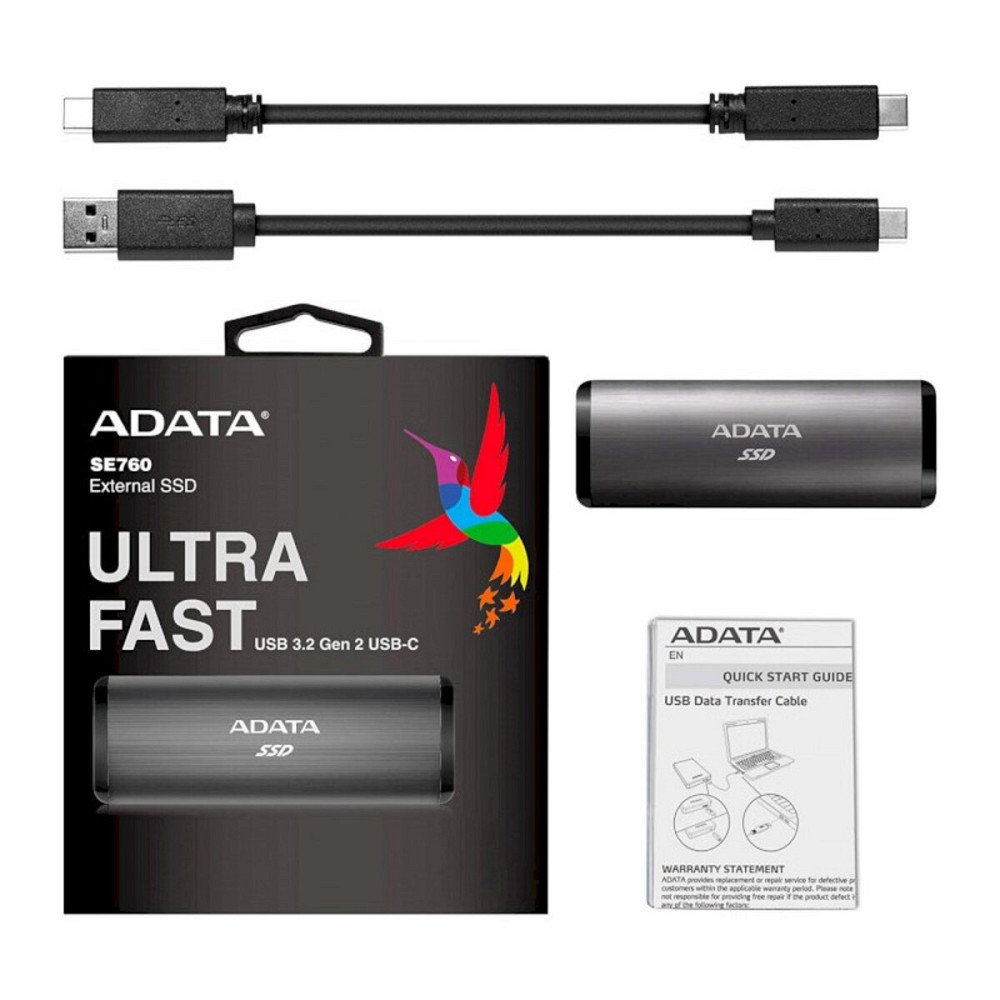 SSD ADATA SE760 512GB USB 3.2 Gen2 Type-C Titanium Киев - изображение 4
