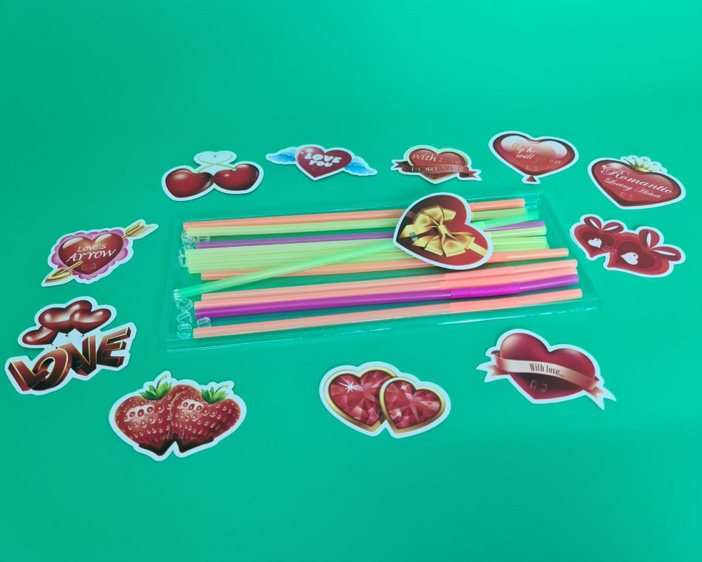 Соломка-трубочка "Любов" d6-260мм люминесц (12)*500 (1 шт) Харків - фото 1