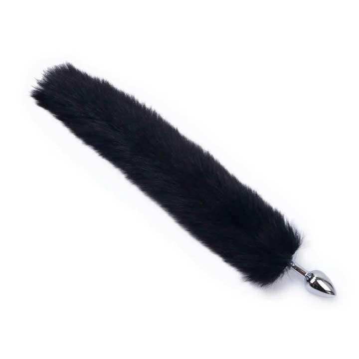 Анальна пробка з лисячим хвостиком - Чорний - Анальні іграшки Вінниця - фото 1