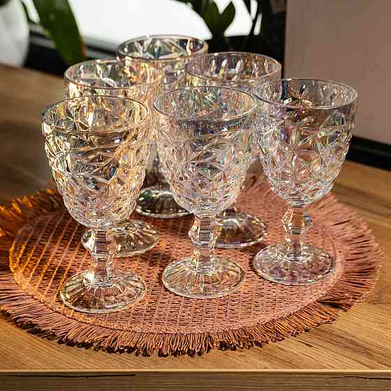 Набір келихів для вина 6 штук 340 мл винні келихи на ніжці скляні фужери для вина подарункові HP-19-173 Коломыя