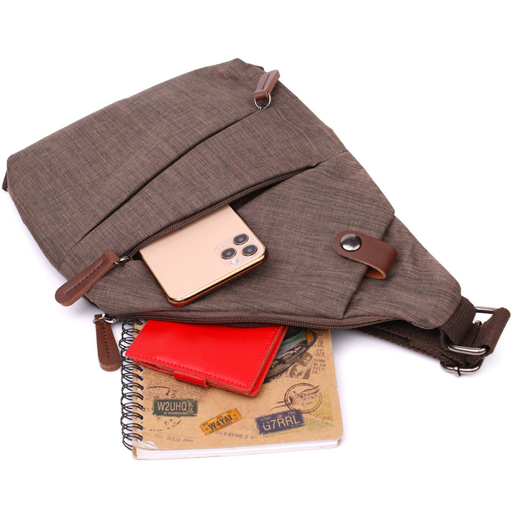 Замечательная сумка через плечо для мужчин из текстиля Vintage 22198 Песочный Киев - изображение 8