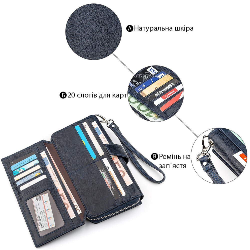 Мужской кошелек кожа Синий (ST Leather) Киев - изображение 1