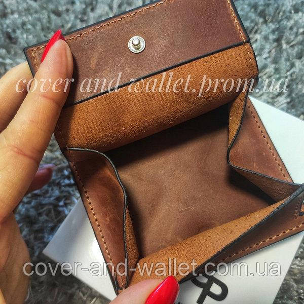 Вінтажний коричневий гаманець ручної роботи на магнітах з монетницею Grande Pelle Lettera Київ - фото 6