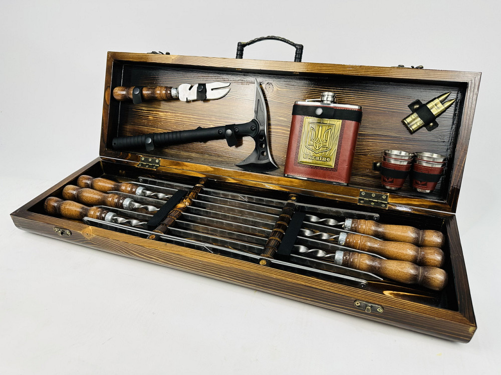 Подарунковий набір шампурів у дерев'яному кейсі ВІКІНГ HAPPY DAYS Тернопіль - фото 2