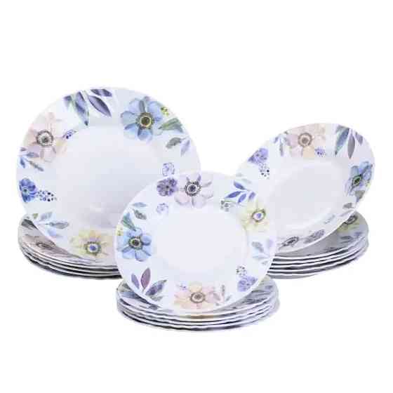 Yiwu Столовий порцелянаовий сервіз на 6 персон 18 предметів Білий HP-7-717 Киев