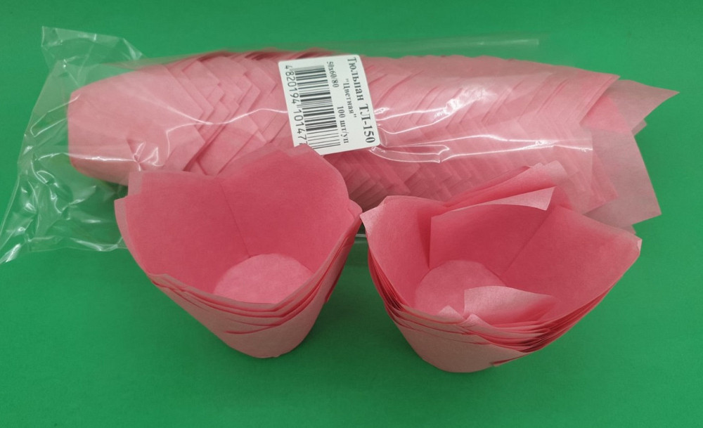 Тарталетки паперові для кексів ТЛ-150" Тюльпан Рожевий" (50*60/80) (100 шт.) (1 уп.) Харків - фото 2