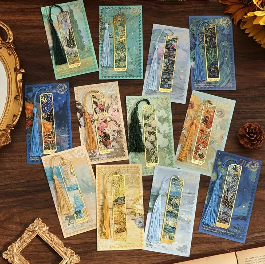 Вінтажна металева закладка з масляним живописом та китицею. ОригІнальна закладка для книжок. Подарун Київ - фото 2