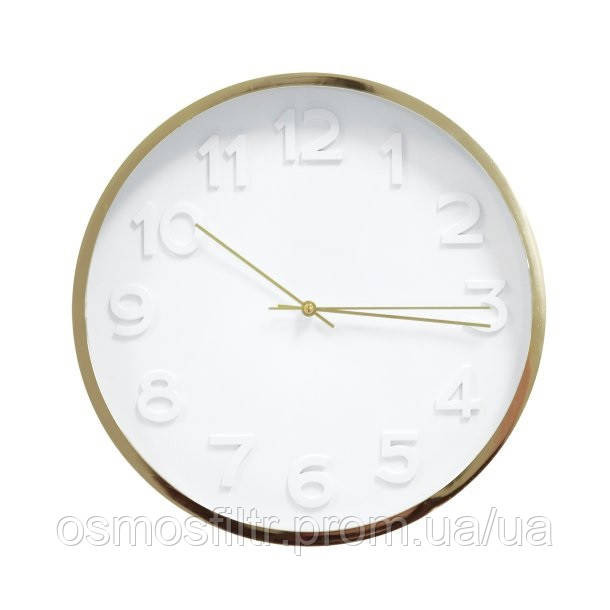 Часы Axentia настенные круглые пластик золотые 30х4.1 см батарейка 1xAA не входить в комплект (135825) Киев - изображение 1