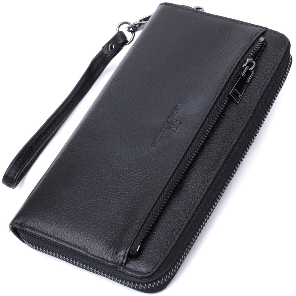 Зручний клатч для чоловіків із натуральної шкіри Чорний (ST Leather) Київ - фото 5