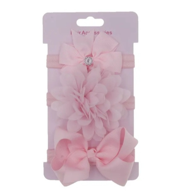 Набор детских повязок светло-розовых - 3шт., размер универсальный (на резинке) Киев - изображение 1