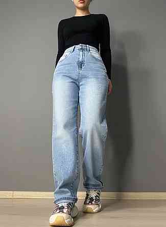 Джинси жіночі Liana 1-051 SKATER MOM з резинкою на талії великі розміри блакитні, блакитний, 33, 33, 93 см, 116 см Київ