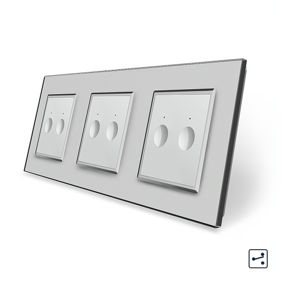 LIVOLO Сенсорний прохідний/перехресний вимикач Sense 6 сенсорів (2-2-2) Livolo сірий скло (VL-C Коломия