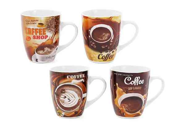 Чашка фарфорова 350мл Coffee мікс 334-415 ТМ BONADI Київ