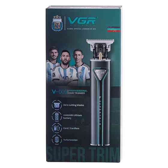 VGR Тример для стрижки волосся акумуляторний 4 насадки Чорний VGR V-009 Коломия