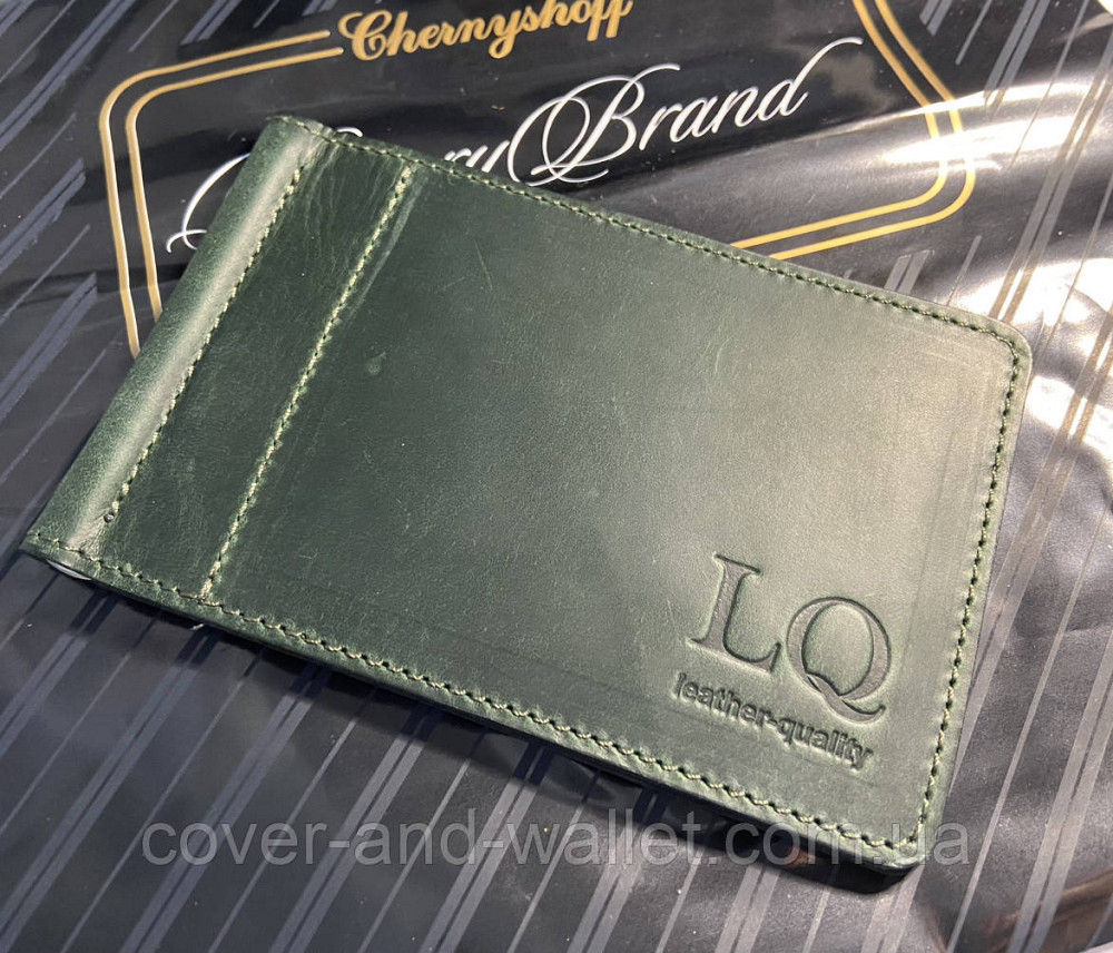 Затиск для грошей і пластикових карток зеленого кольору ST Leather Onda Київ - фото 8