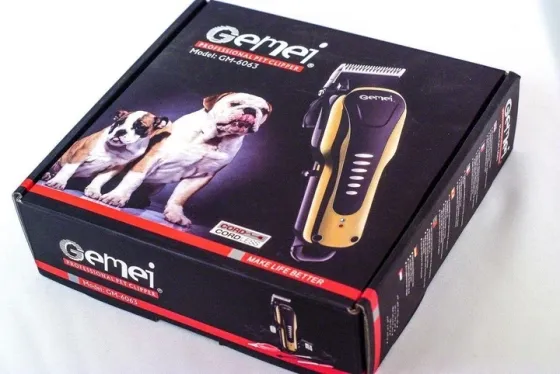 Машинка для стрижки тварин Geemy GM-6063 Pet: акумуляторний тример для собак та котів з 4 насадками й ножицями Одеса