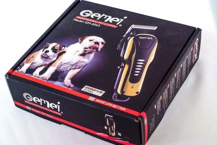 Машинка для стрижки тварин Geemy GM-6063 Pet: акумуляторний тример для собак та котів з 4 насадками й ножицями Одеса - фото 6