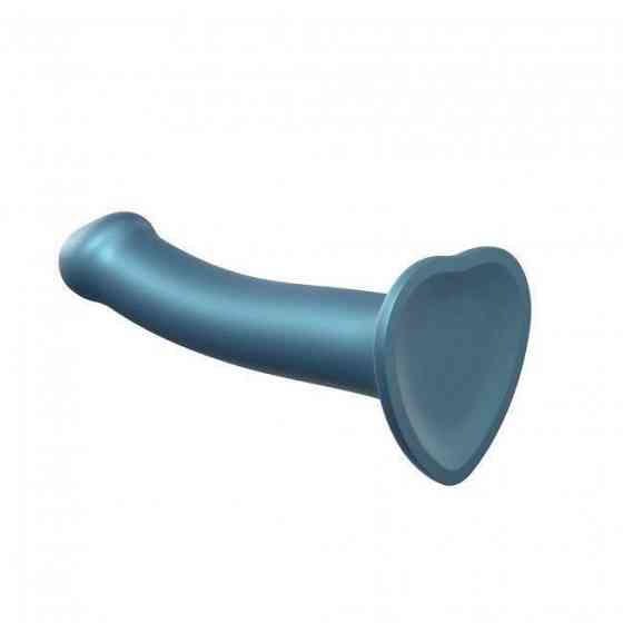 Насадка для страпона Strap-On-Me Mono Density Dildo Blue M, диам. 3,3см, однослойный силикон, гибкий Sex Aura Киев