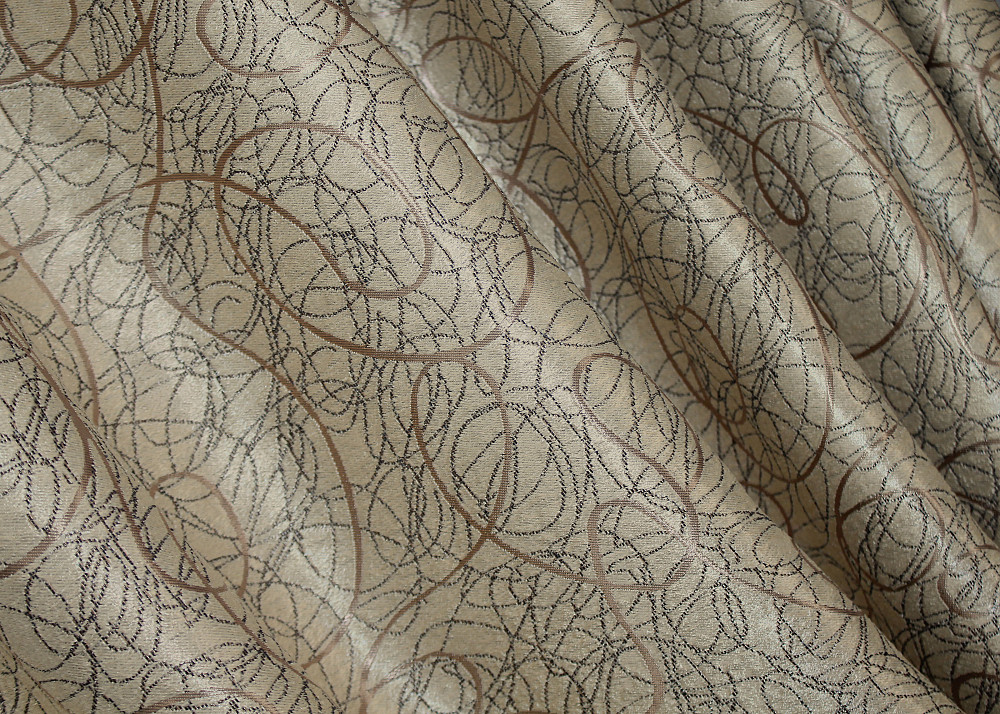 Комплект готових штор VR-Textil Блекаут-софт Жаклін № 671ш(Б) Бежевий з карамельним 100х270 см 2шт (31-366) Київ - фото 6