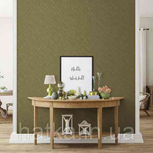 Обои виниловые на флизелине AdaWall Beta 1.06x10 геометрия зеленый хаки полоски рисунок золотом 1102-6 Киев