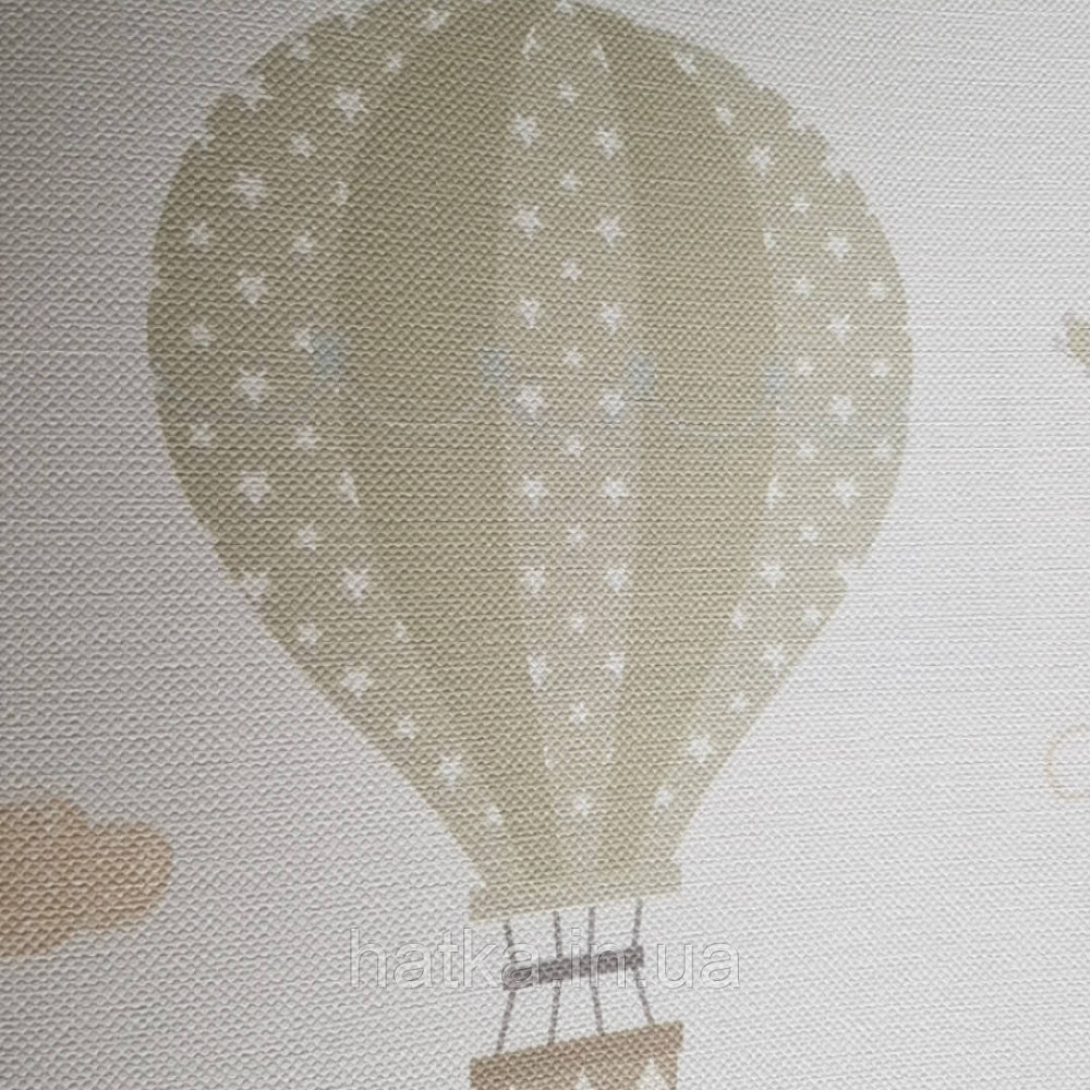 Шпалери вінілові на флізеліні AdaWall Ada Kids метрові дитячі повітряні кулі тучки веселка на біло молочному Київ - фото 2