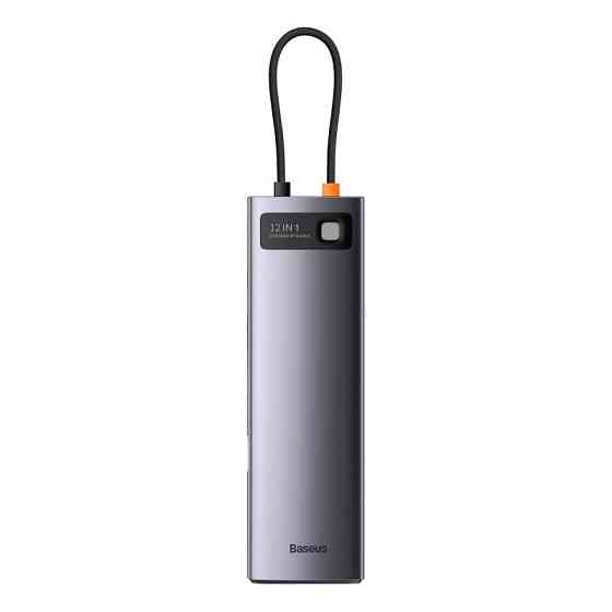 USB-хаб Baseus Metal Gleam Series 12-in-1 Multifunctional Type-C HUB Docking Station Gray Одеса