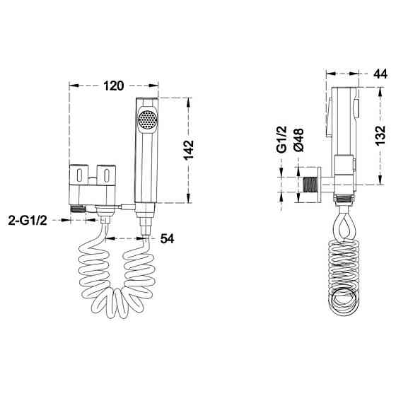 Кран для гигиенического душа и бачка унитаза Mixxus AVT-01 с лейкой (MI6836) Киев
