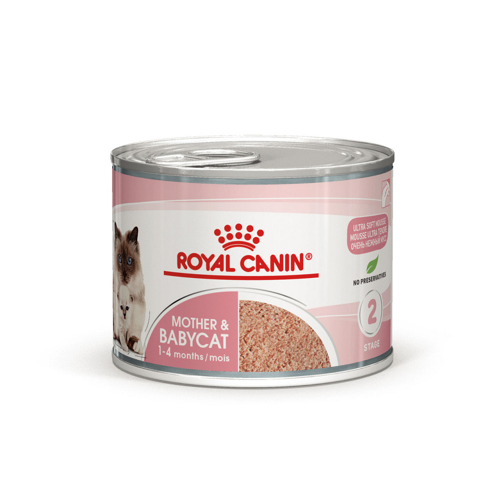 Влажный корм (мусс) для котят в возрасте от 1 до 4 месяцев ROYAL CANIN MOTHER & BABYCAT Cans 0.195 кг Киев - изображение 1