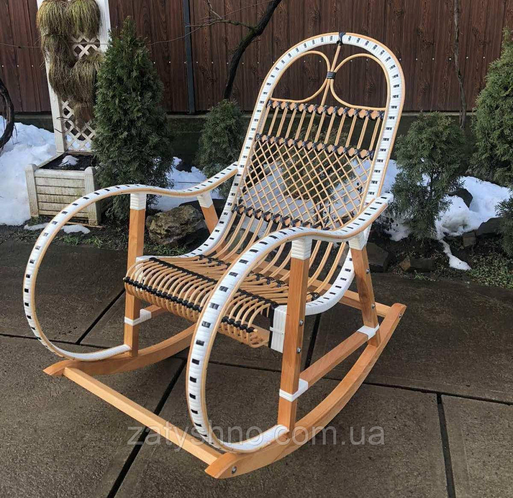 Кресло качалка белая с ротанга Киев - изображение 5