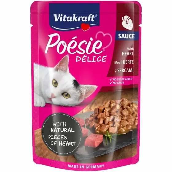 Полнорационный влажный корм для кошек Витакрафт Vitakraft Poésie Délice с сердцем в соусе, 85 г Винница