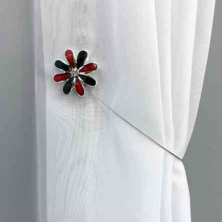 Магніти для штор та гардин "Квітка" набір 2 шт Червоний з чорним (81-253) Київ