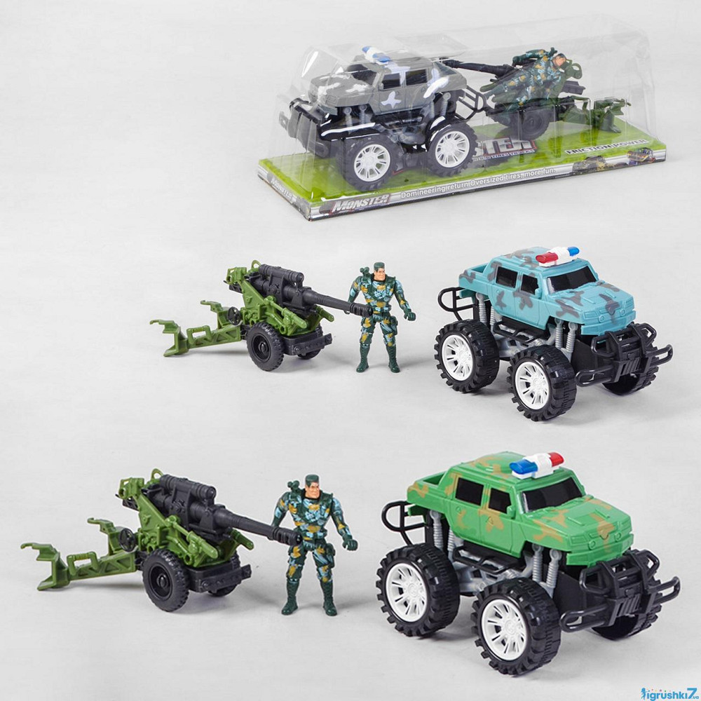 Джип MR 009 (88/2) “Військова техніка”, 3 кольори, інерція, зенітна кулеметна установка, фігурка вій, шт Київ - фото 1