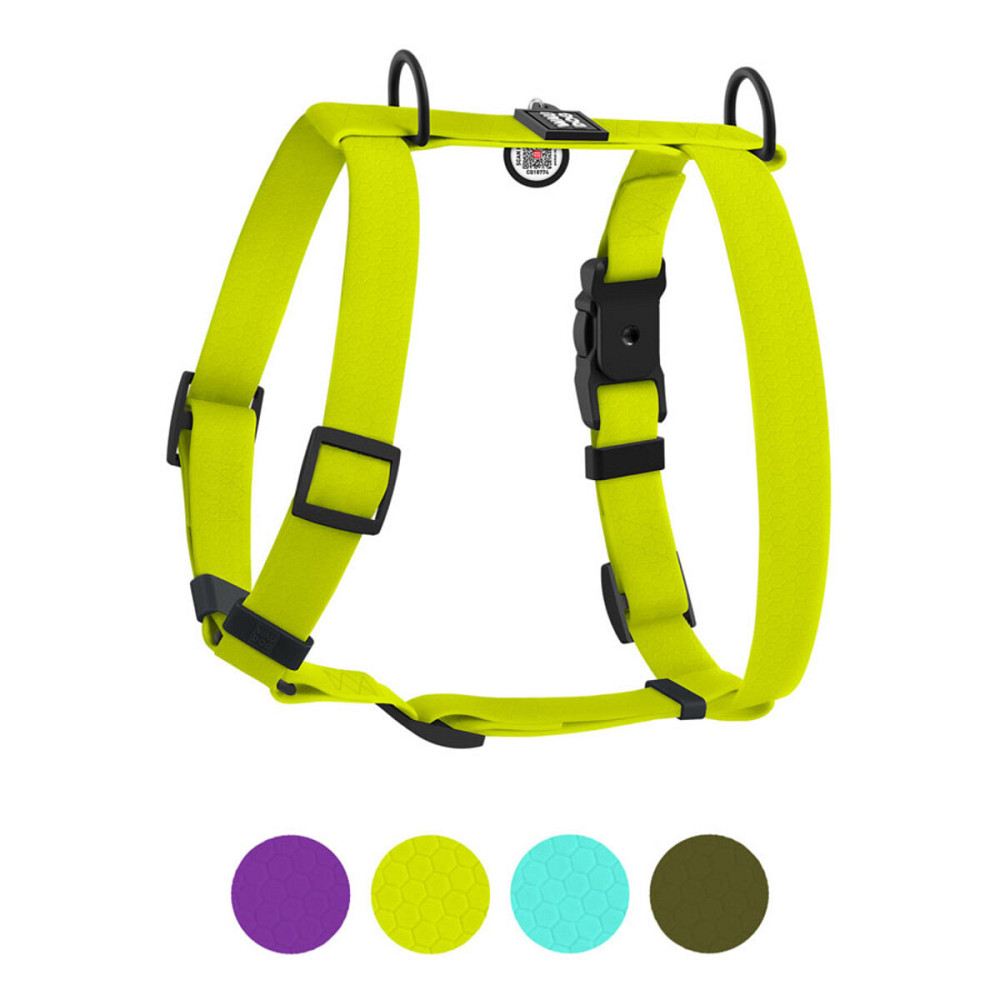 Шлей для собак водостойкий анатомический Н-образный WAUDOG Magnet с QR-паспортом, магнитная пряжка-фастекс, L, Ш 25 мм, А 50-85 см, В 61-100 см, лимон Киев - изображение 1