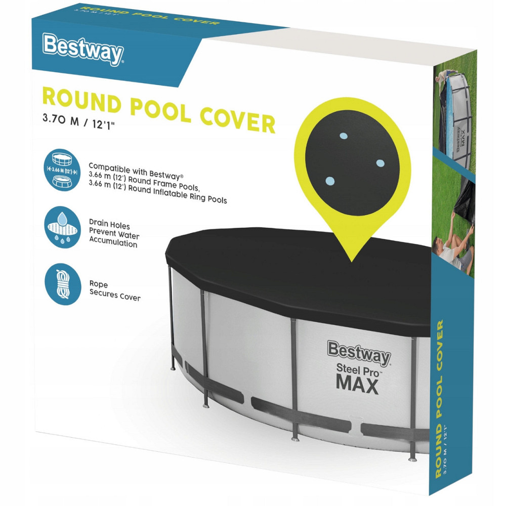 Тент захисне покриття для каркасного басейну діаметром 366 см Bestway (58037) Нововолинськ - фото 9