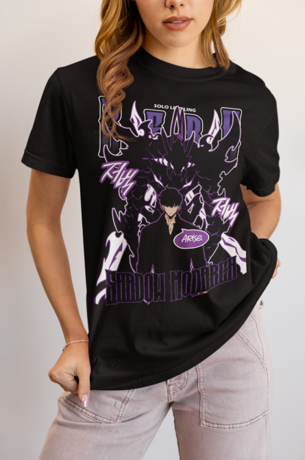 Футболка аниме Соло Левелинг Сунг Джинвоо оверсайз (S/M/L) Черний AnimeJ0635 Днепр - изображение 3