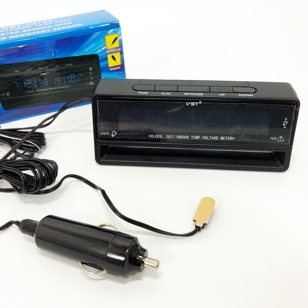 Автомобильные часы с термометром и вольтметром VST-7010V HV-27 Львов - изображение 2