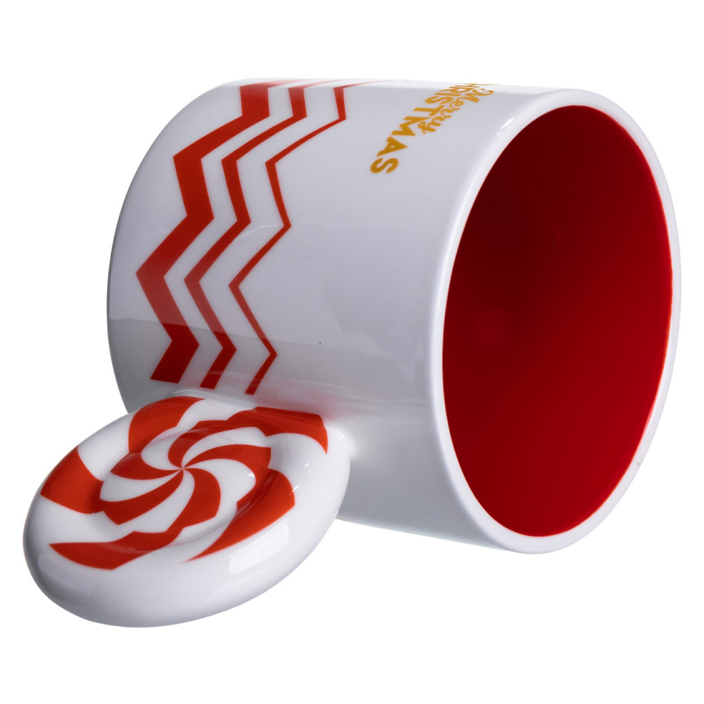 Yiwu Чашка порцелянова новорічна Merry Christmas 350 (мл) Біла з червоним Yiwu FM-CS-51WR Коломыя - изображение 3