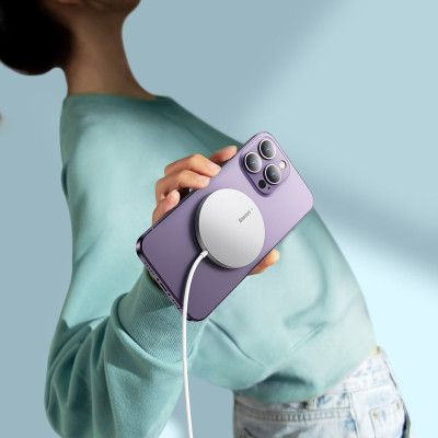 Зарядний пристрій Baseus Simple Mini3 Magnetic Wireless Charger 15W Silver (CCJJ040012) Вінниця - фото 6