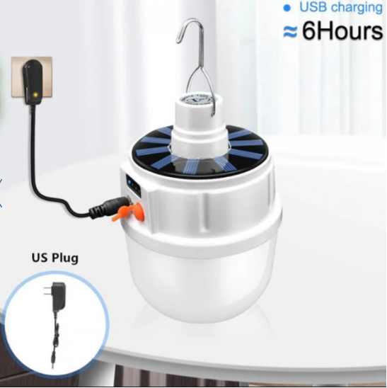 Кемпінгова лампа JD 2022 з гачком, сонячною панеллю Solar 7694, світлодіодна, для намету і туризму) Одеса - фото 3