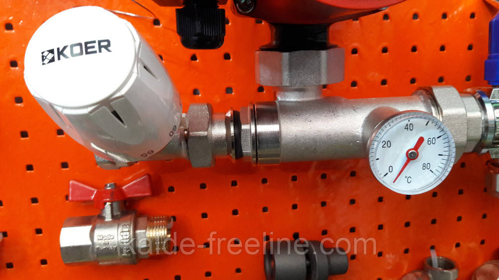 Колектор для теплої підлоги "Koer" в зборі без насоса на 2 контуру Харків - фото 5